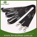 Best quantity black flat polyester lanyard with j hook